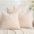 Set of 4 Soft Textured Decorative Throw Pillow Covers 16x16 Inch Cozy Farmhouse by Cozoomy