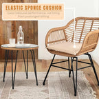 3 Piece Outdoor Wicker Furniture Bistro Set, Rattan Chairs Conversation Sets - Image 7