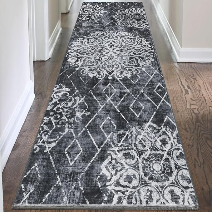 HEBE Hallway Runner Rug 2'8''x8', Washable Non Slip Kitchen Rug Runner | Soft - Image 9