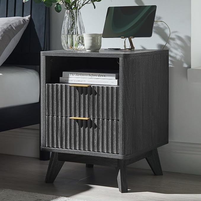 T4TREAM Fluted Nightstand Set of 2 - Image 2