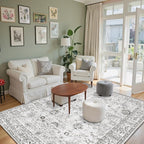 Grey Area Rug 3x5 Bedroom Rugs for Entryway Dorm | Ultra-Thin; Non Slip; - Image 6