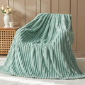 NEWCOSPLAY Fleece Ribbed Cozy Throw Blanket by NEWCOSPLAY