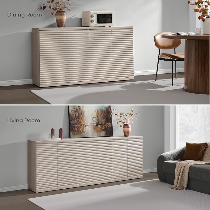 SICOTAS Buffet Cabinet with Storage Accent Sideboard Modern Credenza with Doors - Image 6