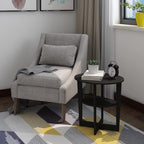 Furinno JAYA Side Table, 2-Tier Round Modern End Table - Image 2