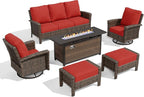HERA'S HOUSE Red Patio Furniture Set, 6-Piece Outdoor Seating Conversation Sets - Image 9