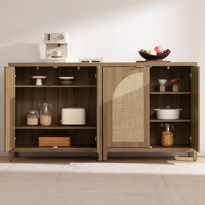 SICOTAS 68" W Rattan Sideboard Buffet Cabinet - Image 5