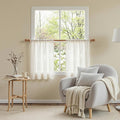 MYSKY HOME Semi Sheer Natural Linen Curtains 36 Inch Length, Light Filtering by MYSKYHOME
