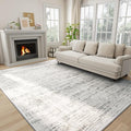 8x10 Washable Area Rug for Living Room Bedroom: Non-Slip Modern White Gray | by Oriannal