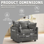 Modular Sectional Sofa Cloud Couch, Deep Seat Washable Chenille Fabric Sofa - Image 2