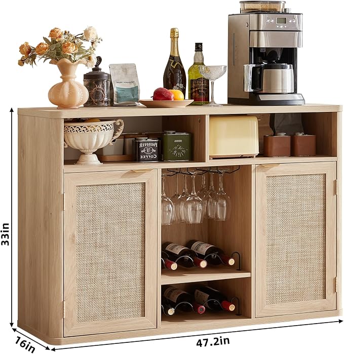 Lerliuo Rattan Wine Cabinet - Image 3