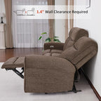 MCombo 87.8" Wall Hugger Power Reclining Sofa, 3-Seat Triple Recliner Couch - Image 4