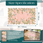 Pink Floral Entry Rug, 3x5 Ft Indoor Outdoor Mats - Image 2