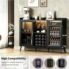 Coffee Bar Cabinet with Fridge Space, Liquor Cabinet with Wine Rack & Drawer - Image 7