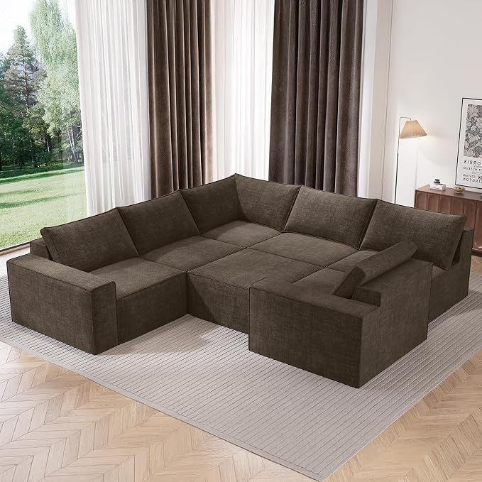 Vesgantti 143.7" Oversized Boneless Couch, Modern 7 Seater Modular Sectional - Image 8