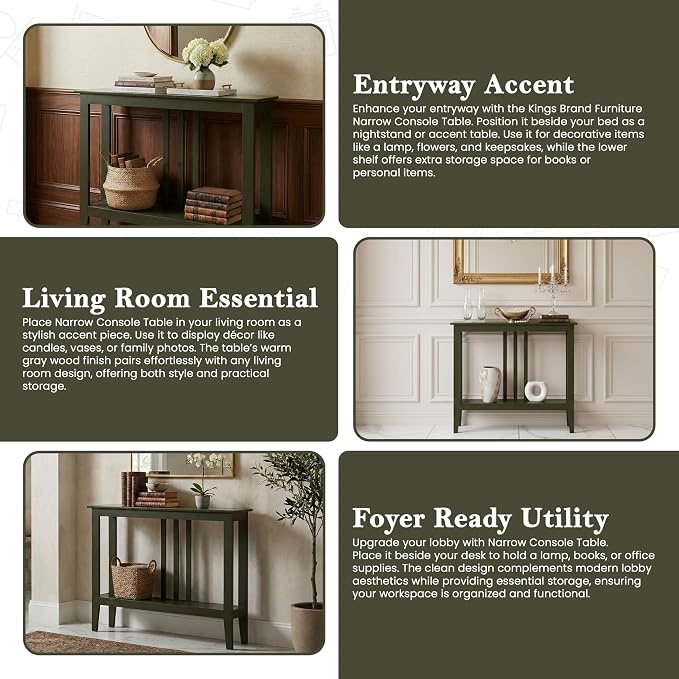 Kings Brand Furniture Narrow Console Table - Image 5