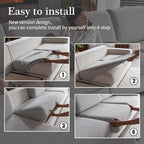 OHSIO Sectional Couch Covers, Wear Resistant Stretch Sofa Covers Washable Soft - Image 7