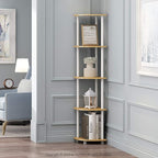 Furinno Turn-N-Tube Corner Shelf Set of 2, 5-Tier Corner Bookshelf, Open - Image 2