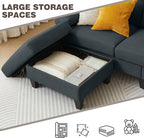 84" Convertible Sectional Sofa, Deep 3-Seater L Shaped Sectional Couch - Image 7