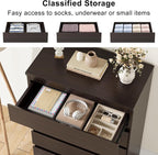 Jocoevol Modern Brown 5 Drawer Dresser - Image 4