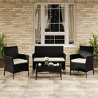 4-Piece Outdoor Furniture Set, PE Rattan Wicker Chairs - Image 7