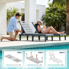 Devoko Outdoor Chaise Lounge Chair Set of 2 - Image 6