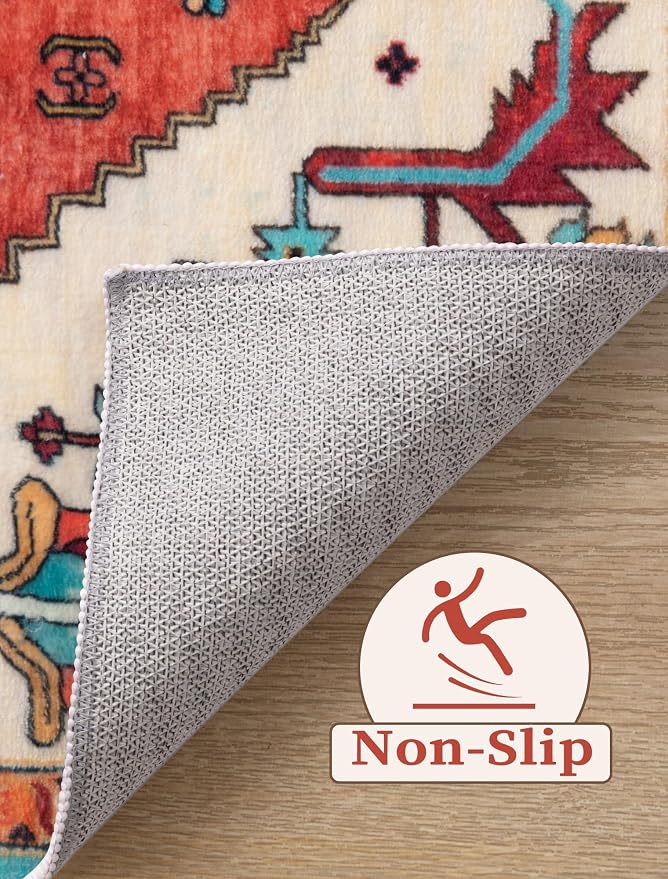 SERISSA 3x8 Washable Non Slip Boho Runner Rug - Image 4