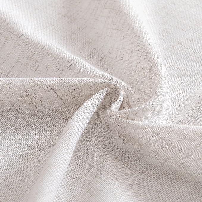 MIULEE White Linen Curtains 52x90 Inch Long 2 Panels Set Soft Thick Linen | - Image 8