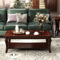 Rectangle Coffee Table for Living Room, Solid Wood Coffee Table by MIAUWUUFHOME
