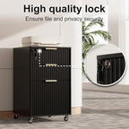 3 Drawers Fluted Mobile File Cabinet - Image 5