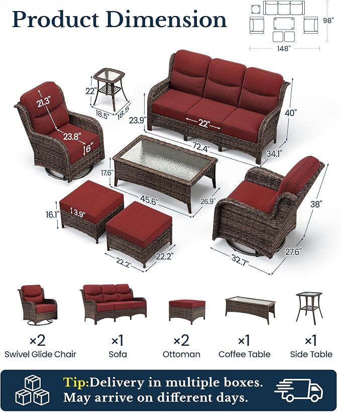 HILLGA 7-Piece Luxury Patio Furniture Set - Image 2