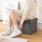 Storage Ottoman Cube Small Footrest Foldable Seat Foot Stools Square Tufted - Image 2