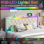 Modern Multi-Color LED Light Full Bed Frame - Image 8