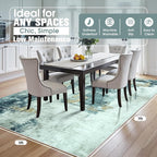5x7 Area Rugs for Living Room Washable Bedroom Dining Room Teal Grey Gold | - Image 2