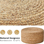 Cpintltr Foot Stool Natural Seagrass Hand Weave Poufs Round Ottoman - Image 6