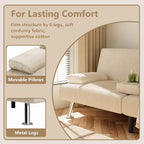 Flamaker Futon Sofa Bed Corduroy Folding Couch Adjustable Sleeper Sofa Bed - Image 6