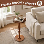 Small Wooden Round Side Table - Image 5