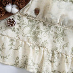 jinchan Ruffled Floral Valance Linen Shabby Chic Small Window Curtain 18 Inch - Image 7