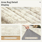 Soalmost 2x3 Washable Rugs for Kitchen Entryway, Small Area Rug Beige/Brown | - Image 6