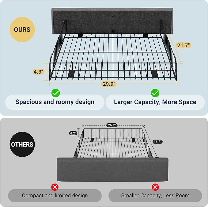 Allewie Upholstered King Size Platform Bed Frame - Image 7