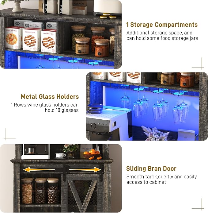 31.5" Wide Farmhouse Coffee Bar Cabinet - Image 7