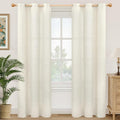 YoungsTex Natural Linen Semi Sheer Curtains 84 Inch Length by YoungsTex