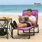 Outsunny Folding Chaise Lounge Chair, Patio Sun Tanning Chair, Outdoor Chaise - Image 2