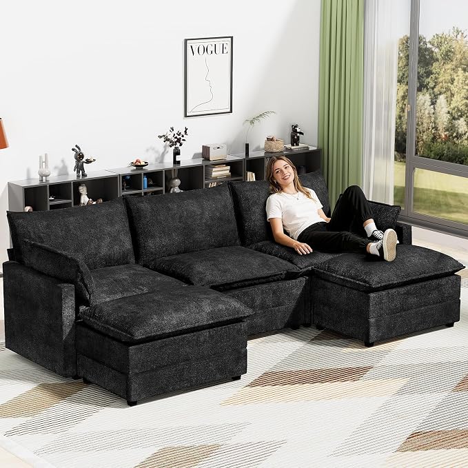 LEVELEVE 112.5" U-Shape Modular Sofa by Enjoyyourlife