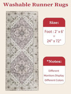 SERISSA 2x6 Washable Non Slip Boho Runner Rug - Image 2