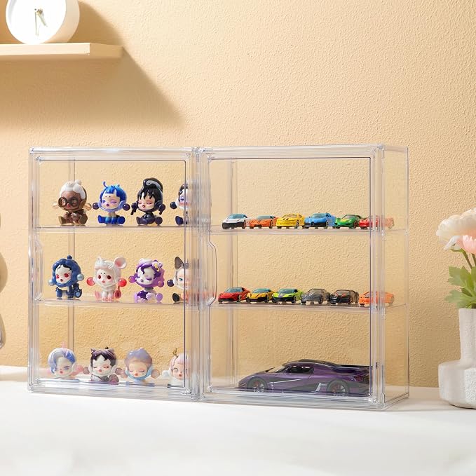 Attelite Acrylic Display Cases for Collectibles, 2 Pack 3 Layer Clear Display - Image 6