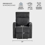 Lexicon Manual Recliner Chair, Textured Microfiber Reclining Chair, Wall Hugger - Image 5