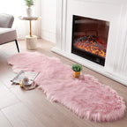 SERISSA 2x6 Fluffy Pink Faux Fur Area Rug by SERISSAHomeDecorCollection