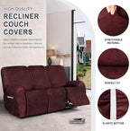 ANARACHON Leather Look Recliner Couch Cover, 8-Pieces Stretch Recliner Sofa - Image 5
