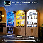 71" Tall Arched Wine Bar Cabinet - Image 4