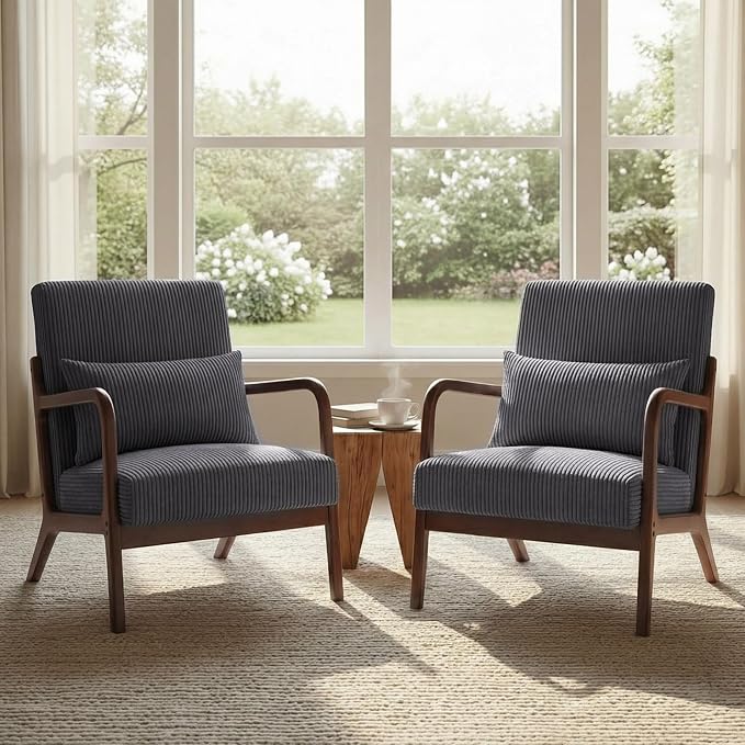 Set of 2 Mid Century Modern Accent Chair by Unknown
